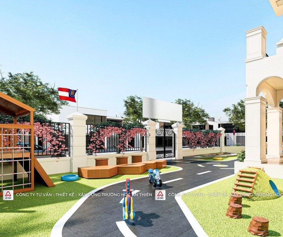 thi công trường mầm non, Công ty An Thiên, thi công trường mầm non Little house, trường mầm non Little house, trường mầm non Little House quận 9, Thiết kế trường mầm non, khu đô thị Vinhome, xây dựng trường mầm non, trường mầm non đạt chuẩn montensisso, chuẩn montensisso & Steam