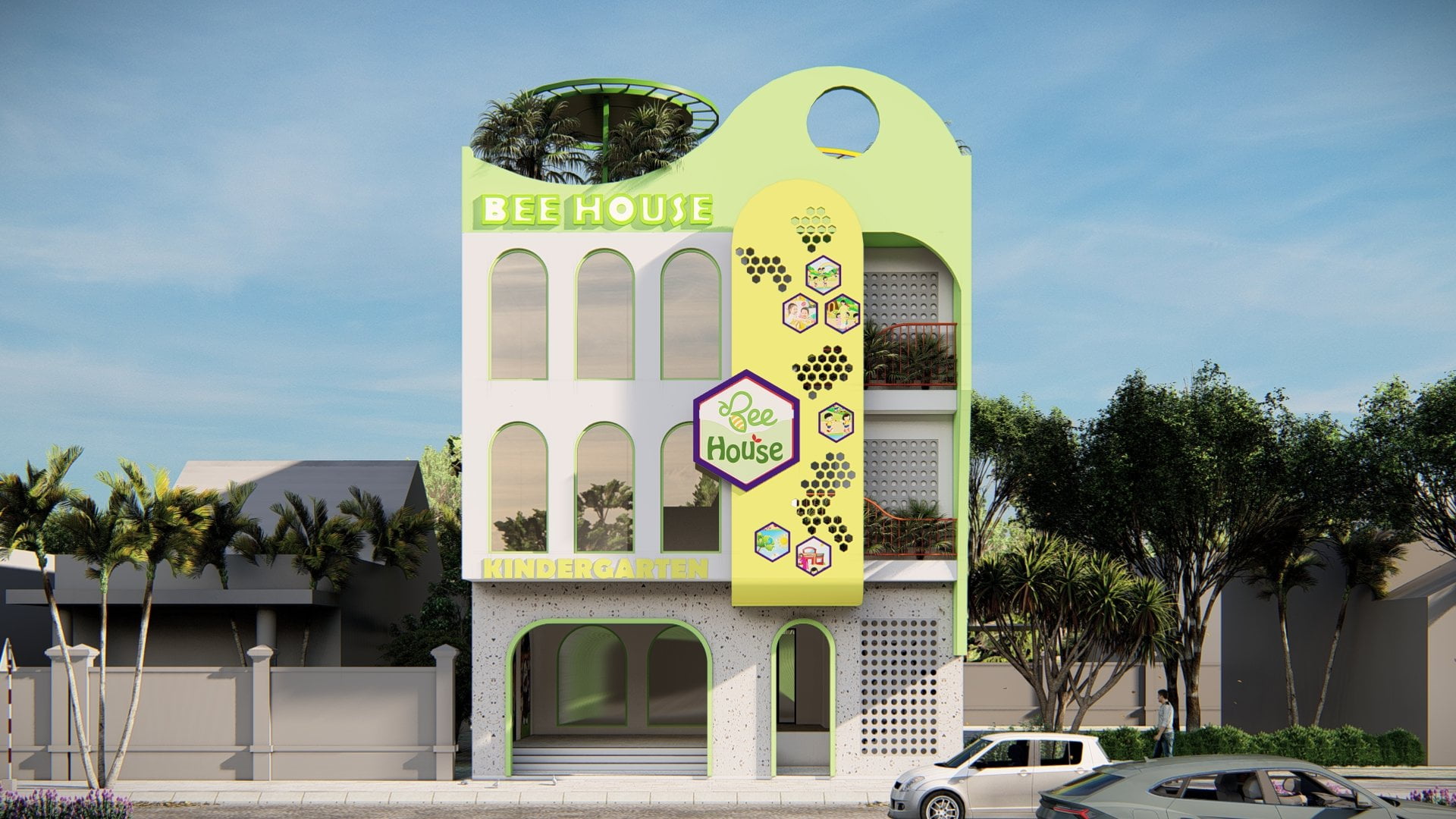 thiết kế trường mầm non, thiết kế trường mầm non Bee House, thiết kế xây dựng trường học, Công ty tư vấn thiết kế xây dựng trường học An Thiên, tư vấn thiết kế xây dựng trường học, thiết kế xây dựng trường học, xây dựng trường học, Công ty An Thiên
