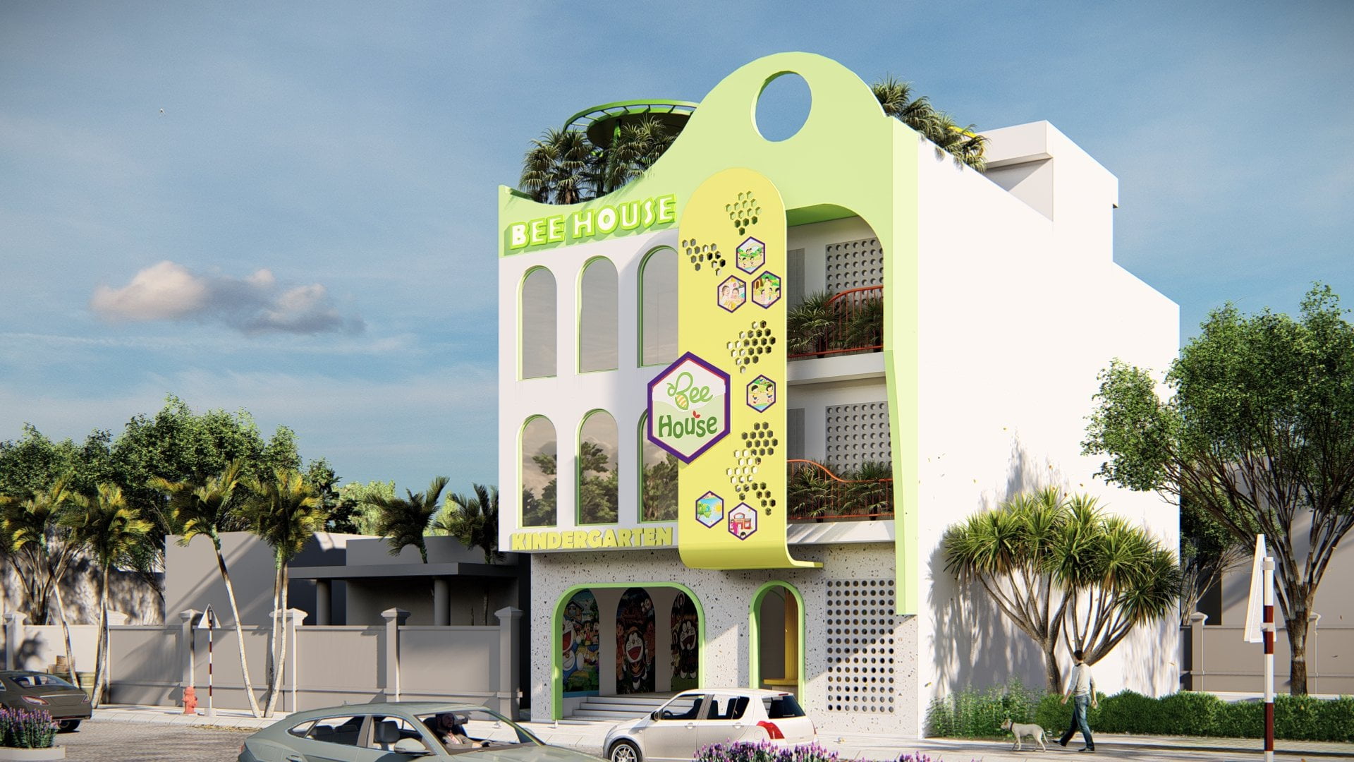 thiết kế trường mầm non, thiết kế trường mầm non Bee House, thiết kế xây dựng trường học, Công ty tư vấn thiết kế xây dựng trường học An Thiên, tư vấn thiết kế xây dựng trường học, thiết kế xây dựng trường học, xây dựng trường học, Công ty An Thiên