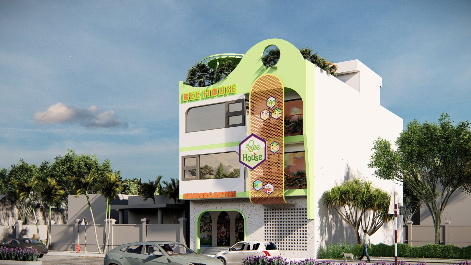thiết kế trường mầm non, thiết kế trường mầm non Bee House, thiết kế xây dựng trường học, Công ty tư vấn thiết kế xây dựng trường học An Thiên, tư vấn thiết kế xây dựng trường học, thiết kế xây dựng trường học, xây dựng trường học, Công ty An Thiên