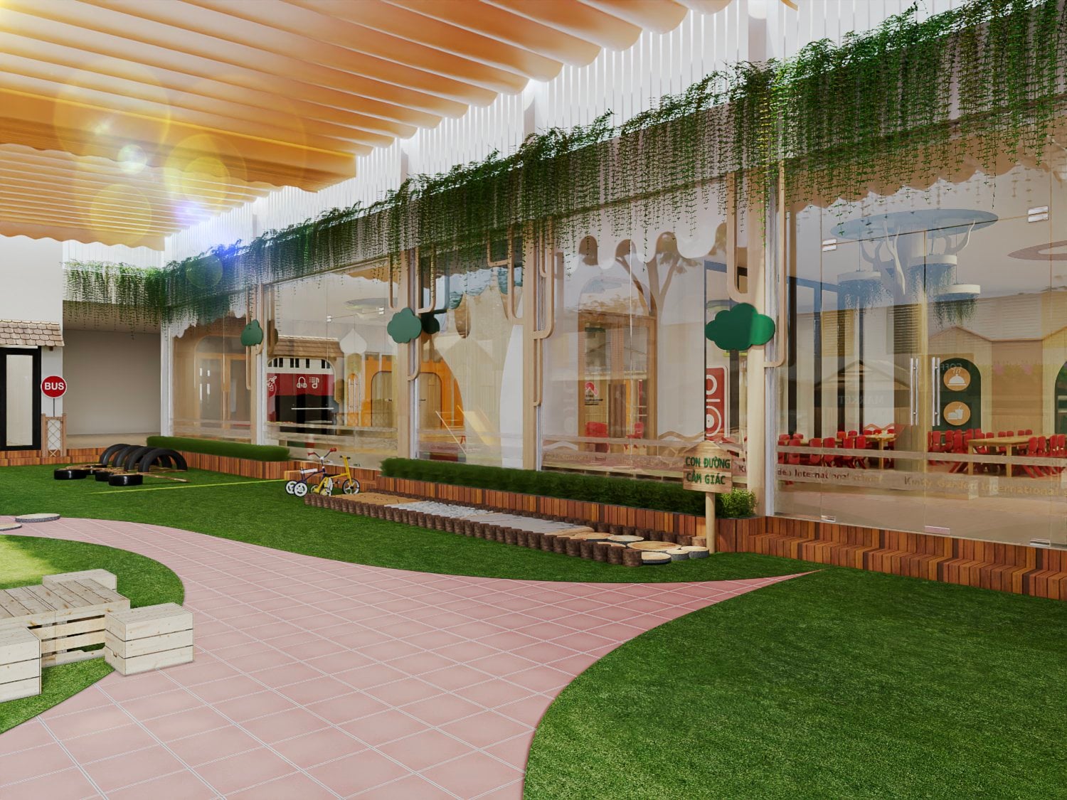 thi công trường mầm non, thiết kế trường mầm non, thi công trường học, Trường Mầm non Kindy Garden, Thi công xây dựng trường học, xây dựng trường học, Cung cấp nội thất trường học, nội thất trường học tiêu chuẩn montessori