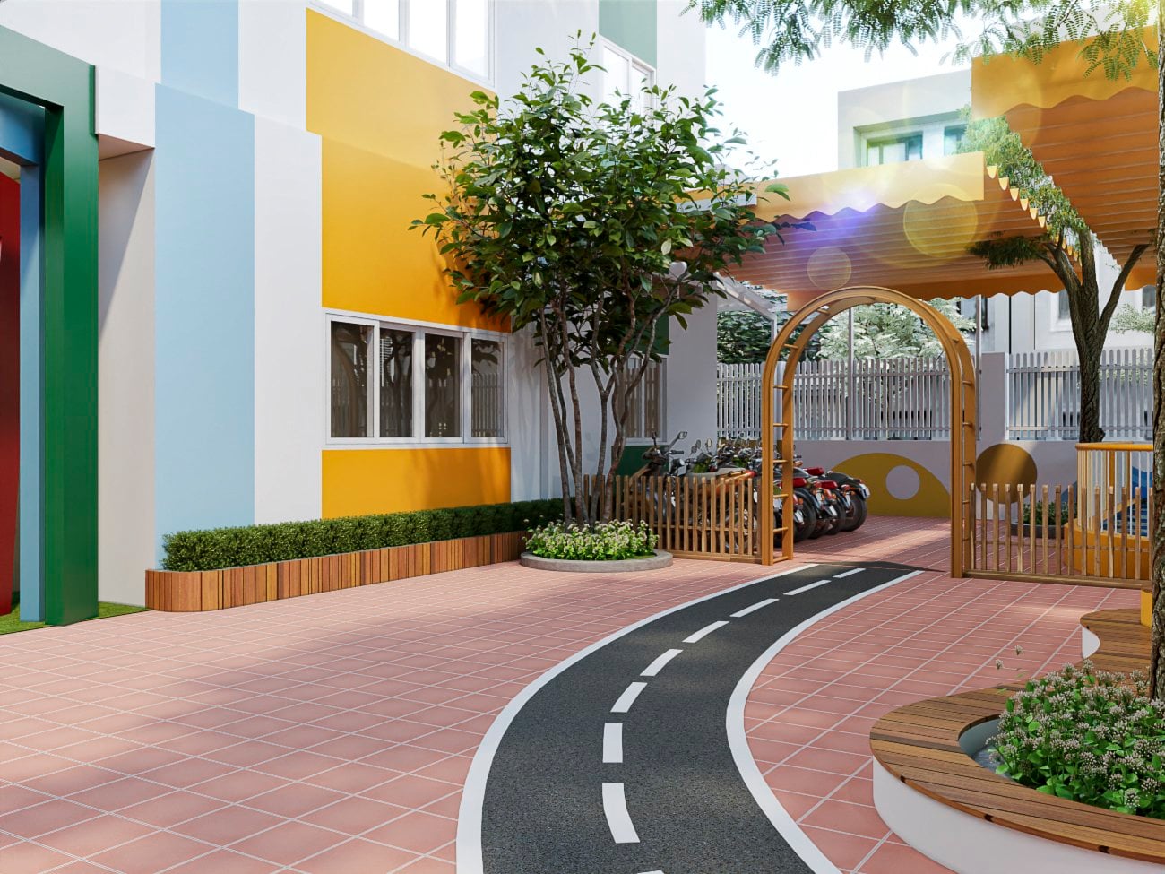 thi công trường mầm non, thiết kế trường mầm non, thi công trường học, Trường Mầm non Kindy Garden, Thi công xây dựng trường học, xây dựng trường học, Cung cấp nội thất trường học, nội thất trường học tiêu chuẩn montessori