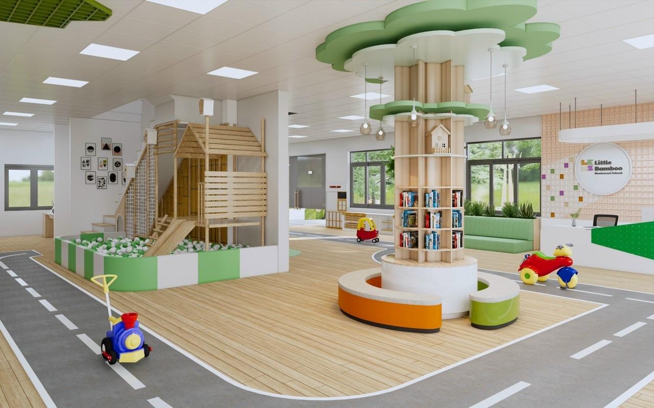 xu hướng thiết kế xây dựng trường mầm non, Trường mầm non, Môi trường học tập đa năng, thiết kế xanh, Thiết kế môi trường học tập đa năng, Môi trường học tập đa năng, xây dựng trường mầm non hiện đại, không gian mở, phòng học linh hoạt