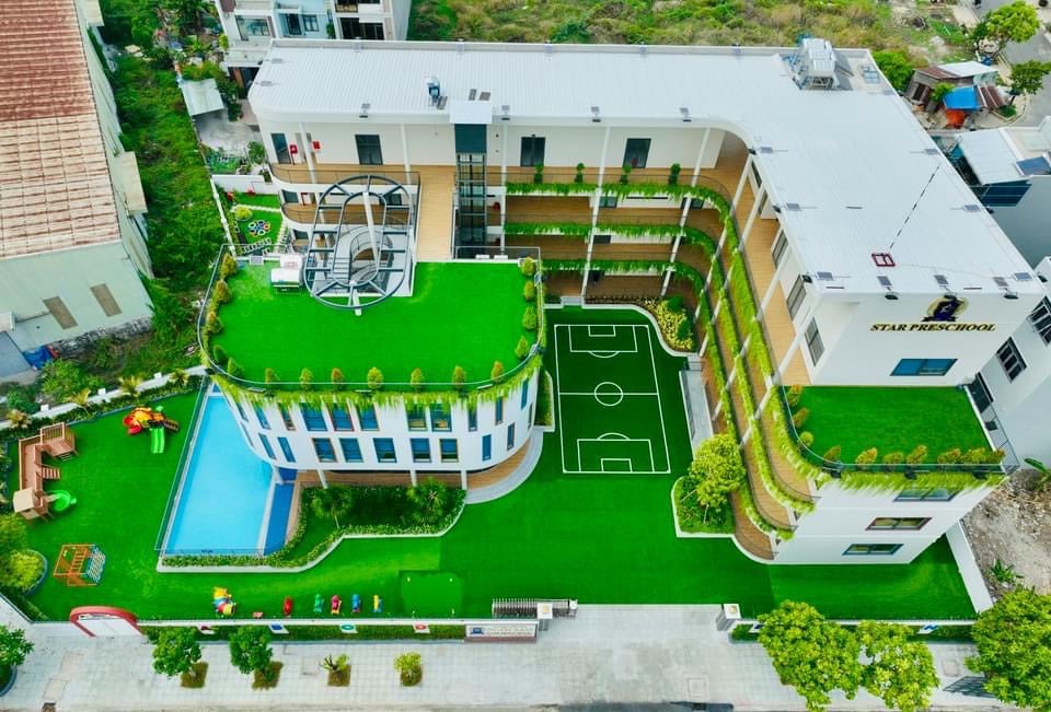 Trường mầm non Ngôi Sao, xây dựng trường học, Công ty An Thiên, Xây dựng ngôi trường mầm non xanh, trường mầm non hiện đại